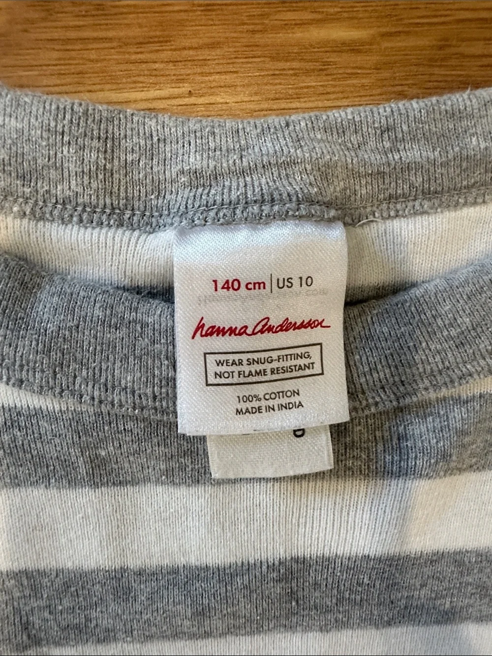 Hanna Andersson Gray White Striped HannaJams Pajama Set Size 10 Boys Girls
